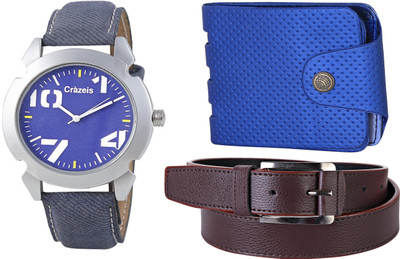 

Crazeis Analog Watch Combo(Blue)
