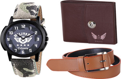 

Crazeis Analog Watch Combo(Grey)