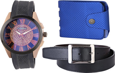 

Crazeis Analog Watch Combo(Black)