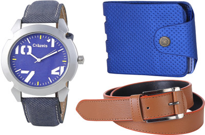

Crazeis Analog Watch Combo(Blue)