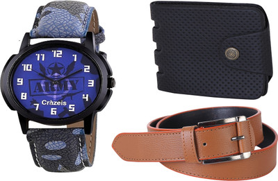 

Crazeis Analog Watch Combo(Blue)