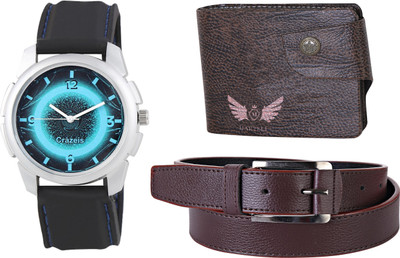 

Crazeis Analog Watch Combo(Black)