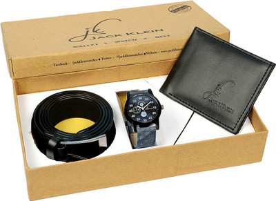 

Jack Klein Analog Watch, Wallet, Belt Combo(Black)