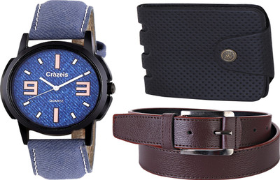

Crazeis Analog Watch Combo(Blue)