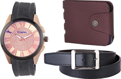 

Crazeis Analog Watch Combo(Black)