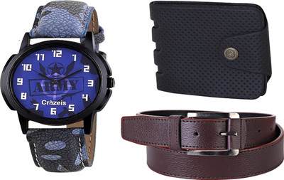 

Crazeis Analog Watch Combo(Blue)