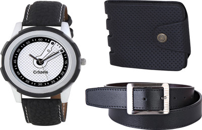 

Crazeis Analog Watch Combo(Black)