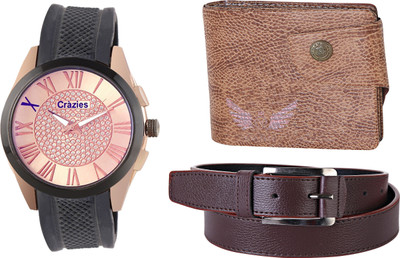 

Crazeis Analog Watch Combo(Black)