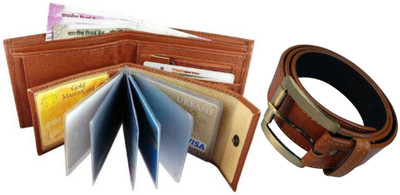 

PEACOCK MUNDKAR Wallet, Belt Combo(Tan)
