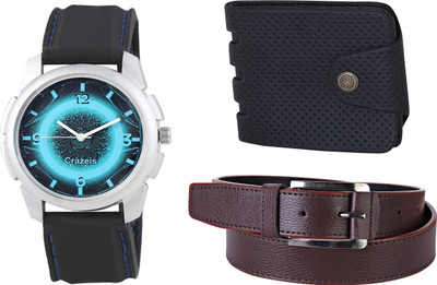 

Crazeis Analog Watch Combo(Black)