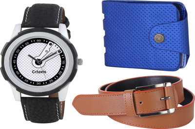 

Crazeis Analog Watch Combo(Black)