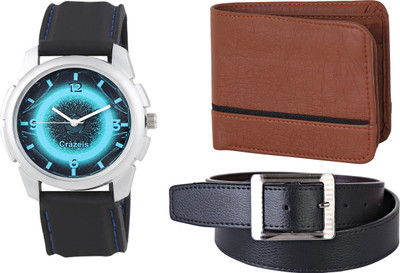 

Crazeis Analog Watch Combo(Black)
