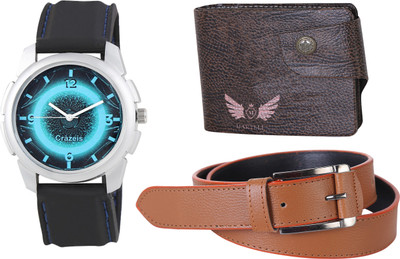 

Crazeis Analog Watch Combo(Black)