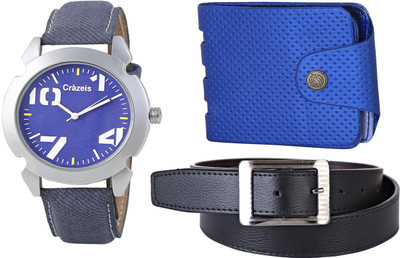 

Crazeis Analog Watch Combo(Blue)
