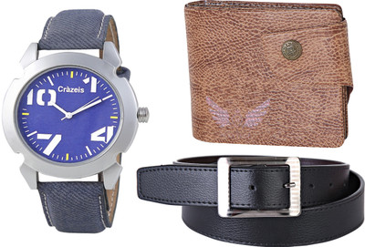 

Crazeis Analog Watch Combo(Blue)