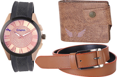 

Crazeis Analog Watch Combo(Black)