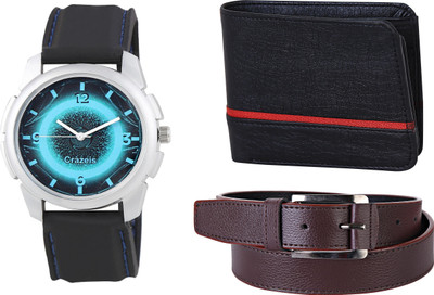 

Crazeis Analog Watch Combo(Black)