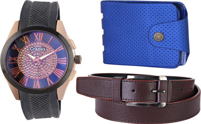 

Crazeis Analog Watch Combo(Black)