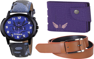 

Crazeis Analog Watch Combo(Blue)