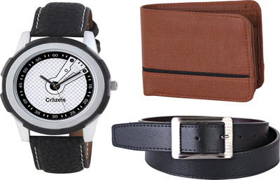 

Crazeis Analog Watch Combo(Black)