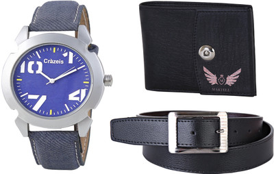 

Crazeis Analog Watch Combo(Blue)