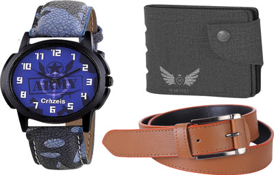 

Crazeis Analog Watch Combo(Blue)