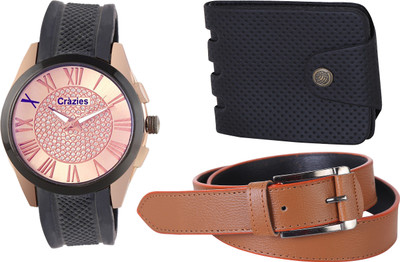 

Crazeis Analog Watch Combo(Black)