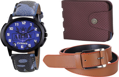 

Crazeis Analog Watch Combo(Blue)