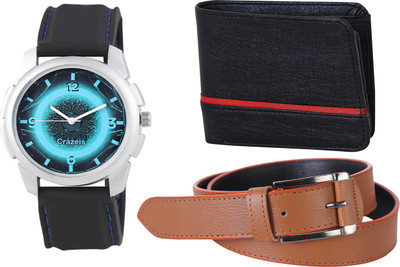 

Crazeis Analog Watch Combo(Black)