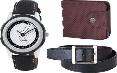 

Crazeis Analog Watch Combo(Black)