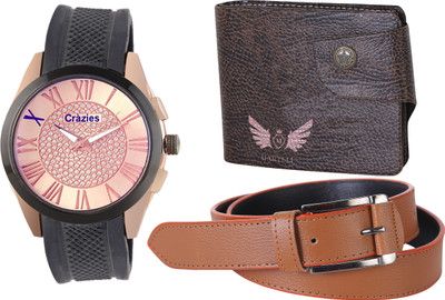

Crazeis Analog Watch Combo(Black)