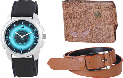 

Crazeis Analog Watch Combo(Black)