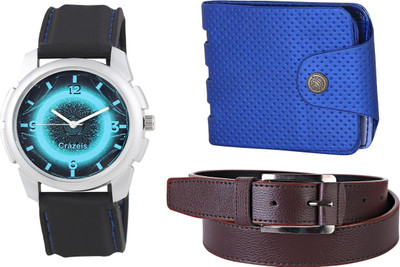 

Crazeis Analog Watch Combo(Black)