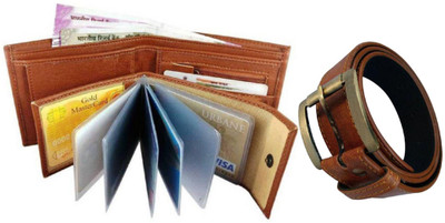 

PEACOCK MUNDKAR Wallet, Belt Combo(Tan)