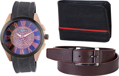 

Crazeis Analog Watch Combo(Black)