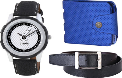 

Crazeis Analog Watch Combo(Black)