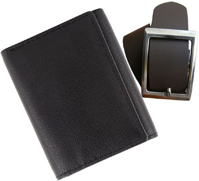 

Peacock Mundkar Wallet, Belt Combo(Black)