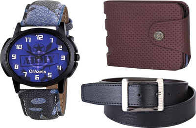 

Crazeis Analog Watch Combo(Blue)