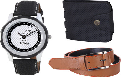 

Crazeis Analog Watch Combo(Black)