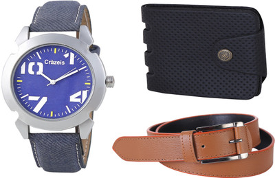 

Crazeis Analog Watch Combo(Blue)