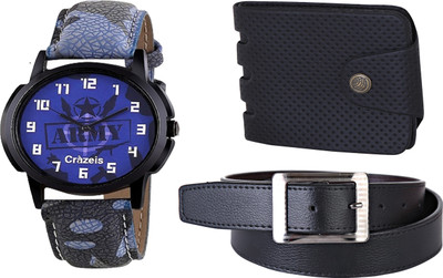 

Crazeis Analog Watch Combo(Blue)