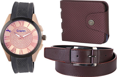 

Crazeis Analog Watch Combo(Black)
