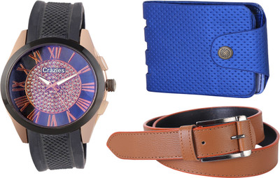 

Crazeis Analog Watch Combo(Black)