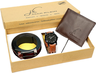 

Jack Klein Analog Watch, Belt, Wallet Combo(Brown)