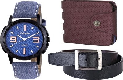 

Crazeis Analog Watch Combo(Blue)