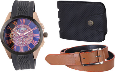 

Crazeis Analog Watch Combo(Black)