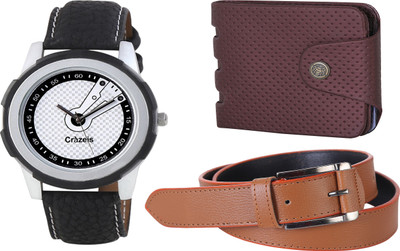 

Crazeis Analog Watch Combo(Black)