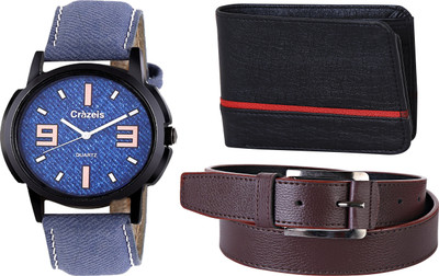 

Crazeis Analog Watch Combo(Blue)