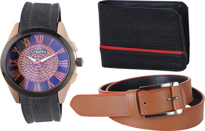 

Crazeis Analog Watch Combo(Black)