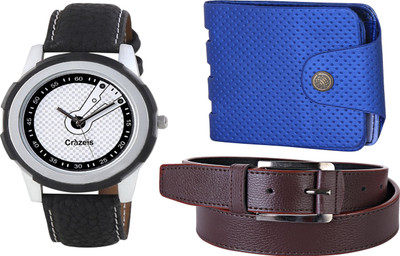 

Crazeis Analog Watch Combo(Black)